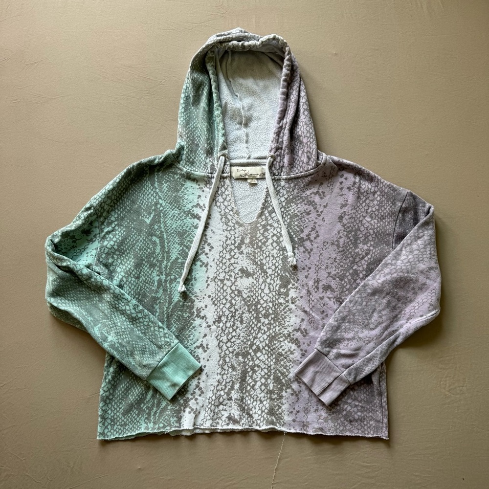 VINTAGE HAVANA SNAKE SKIN BURNOUT PLACEMENT TIE-DYE HOODIE - Picture 2 of 7